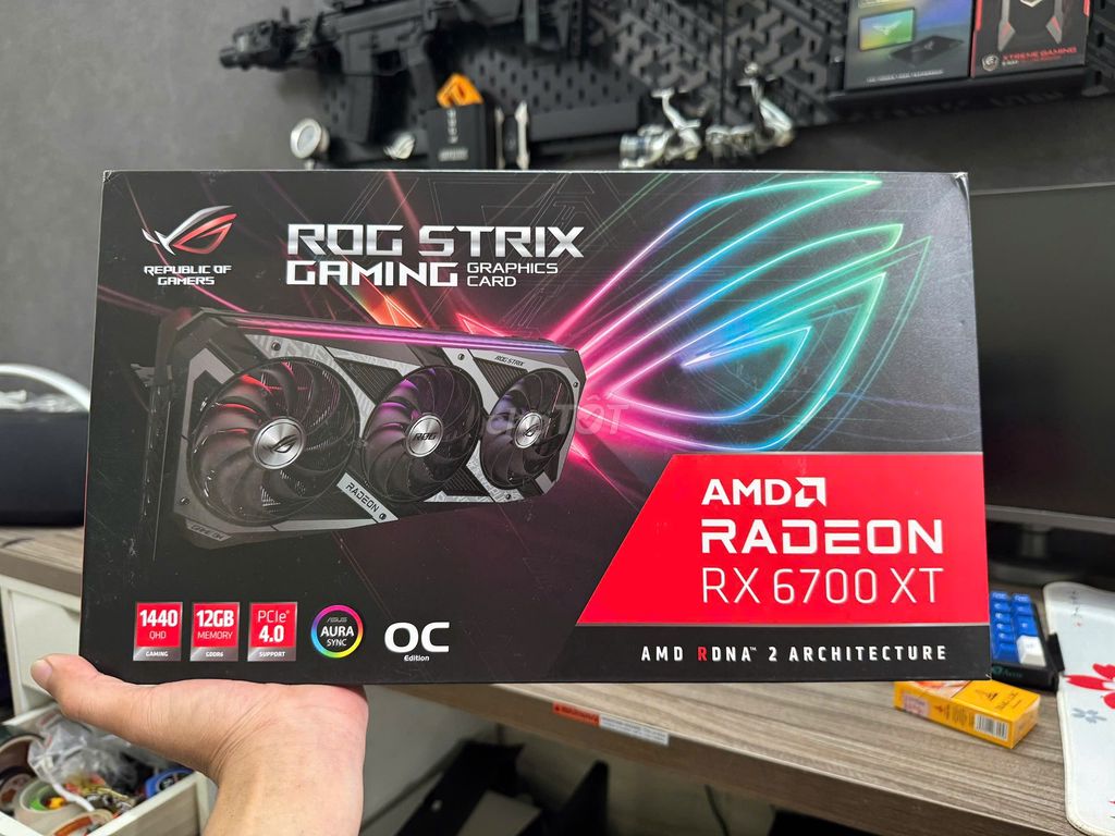 VGA Asus Rog Strix 6700XT 12GB Full Box Đẹp