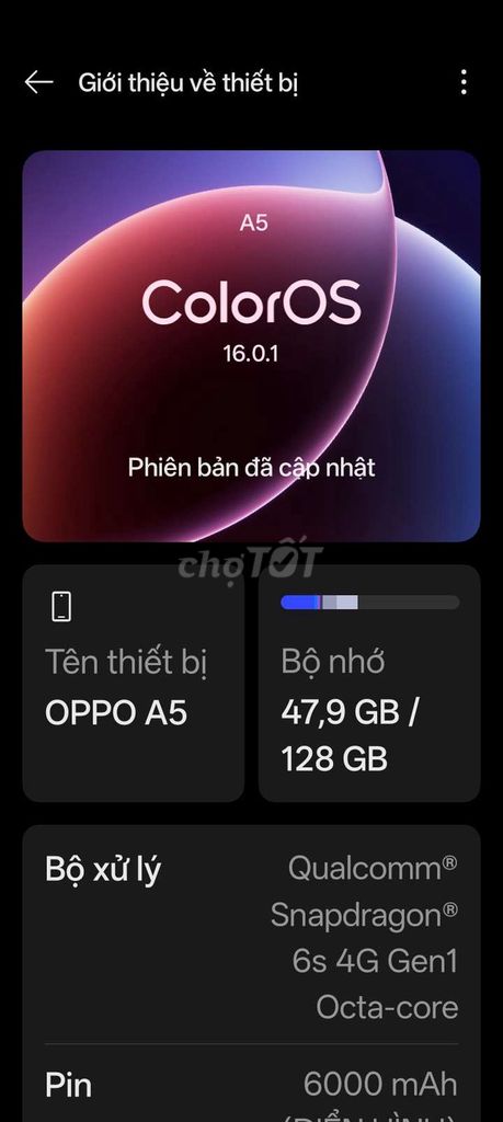 OPPO A5 128GB. Mua bán Điện thoại tại Quận Bình Thuỷ Cần Thơ được đăng bởi Thủy Nguyễn hình 1