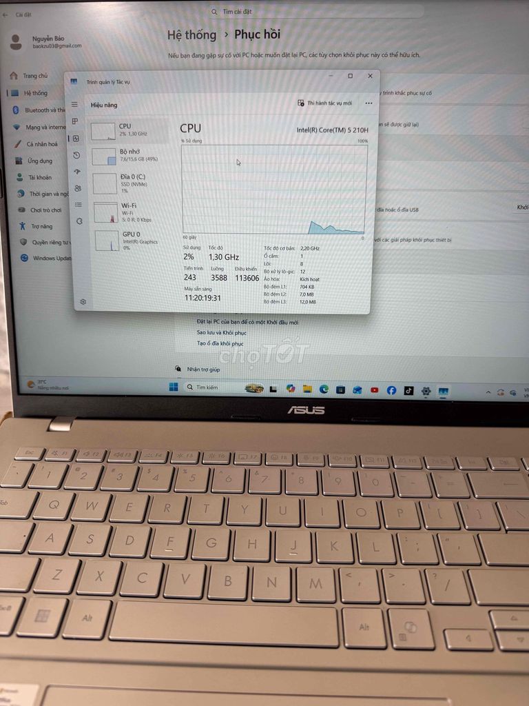 Asus Vivobook 14/15/16 i5 16GB/512GB Bạc. Mua bán Laptop tại Huyện Hàm Thuận Nam Bình Thuận được đăng bởi Bảo Nguyễn hình 1
