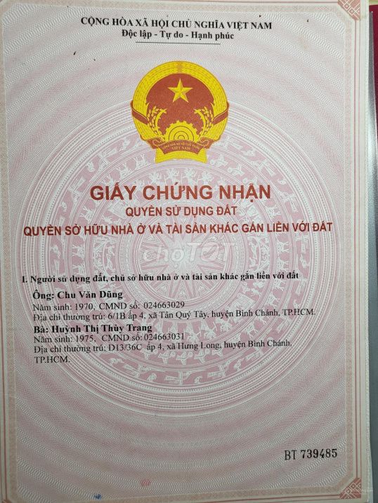 Bán Đất Nông Nghiệp tại Tân Quý Tây, Huyện Bình Chánh