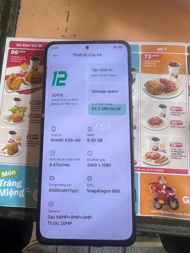 Black Shark 4 Pro 8GB/256GB Xanh. Mua bán Điện thoại tại Thành phố Biên Hòa Đồng Nai được đăng bởi Đình Kha hình 1