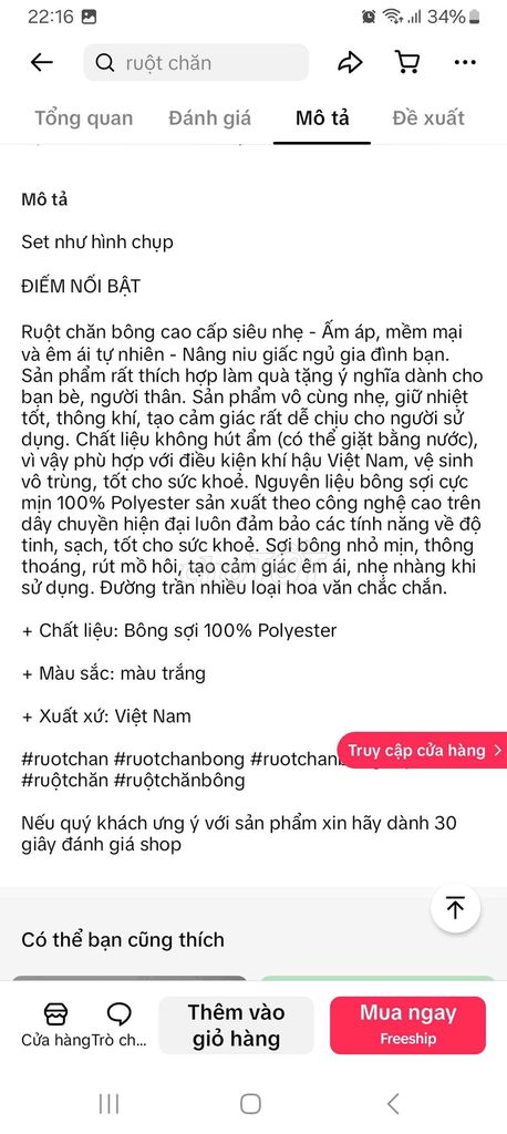 Ruột Chăn Bông