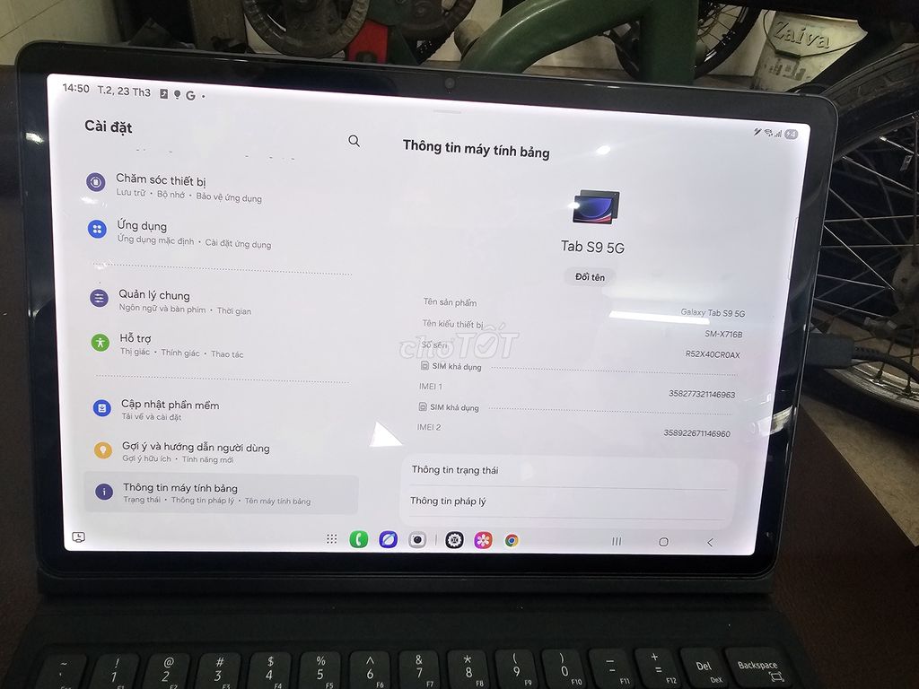 Samsung Galaxy Tab S9 Snap 8 Gen 2 256GB. Mua bán Máy tính bảng tại Quận Đống Đa Hà Nội được đăng bởi Ts Sang Trinh hình 1