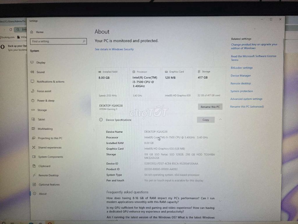 i5-7500 8GB/128GB SSD/ màn 24in Samsung. Mua bán Máy tính để bàn tại Thành phố Buôn Ma Thuột Đắk Lắk được đăng bởi Phạm thanh hòa hình 1