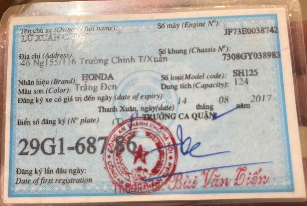 Bán xe chính chủ. Mua bán Xe máy tại Quận Hai Bà Trưng Hà Nội được đăng bởi Lữ Xuân Mạnh hình 8