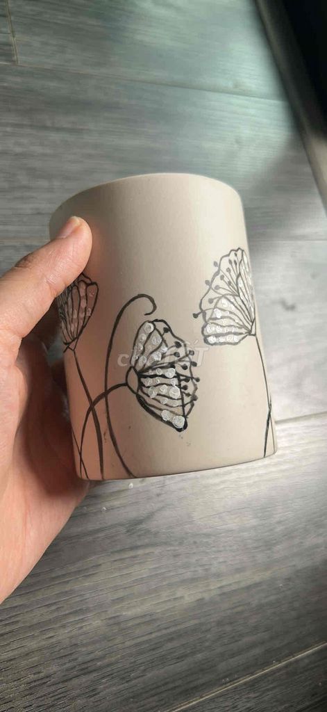 Cốc Gốm sứ Kem Hoa văn. Mua bán Dụng cụ nhà bếp tại Quận Hoàng Mai Hà Nội được đăng bởi Benz 2hand hình 1