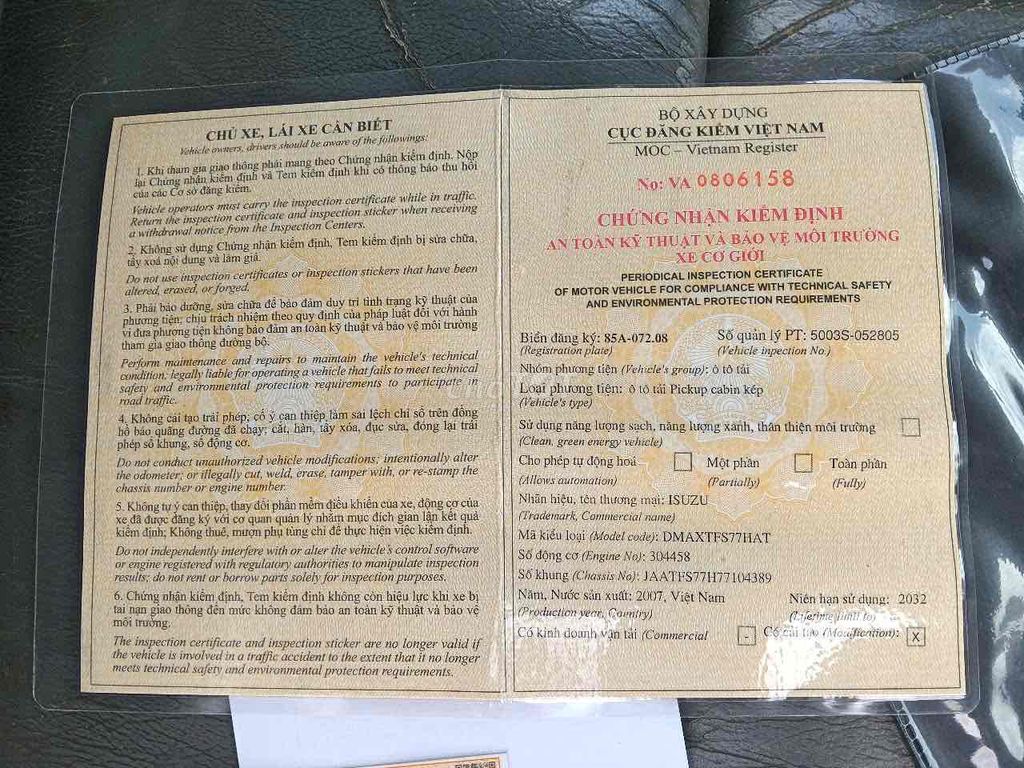 Isuzu Dmax 2007 LS 3.0 4x4 AT - 187000 km. Mua bán Ô tô tại Thành phố Đồng Xoài Bình Phước được đăng bởi nhân đồng xoài hình 12