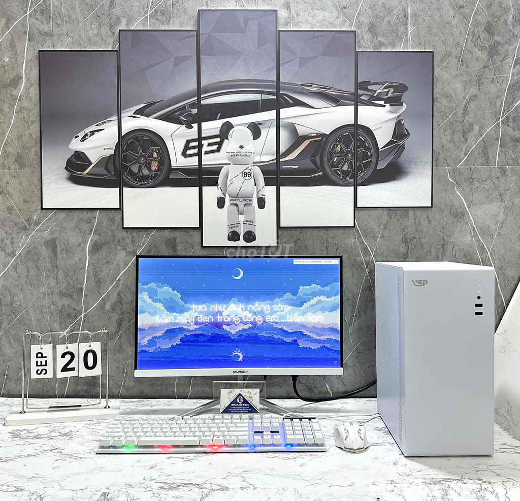 Bộ PC Full Trắng Đơn Giản Làm Văn Phòng Chơi Au CF