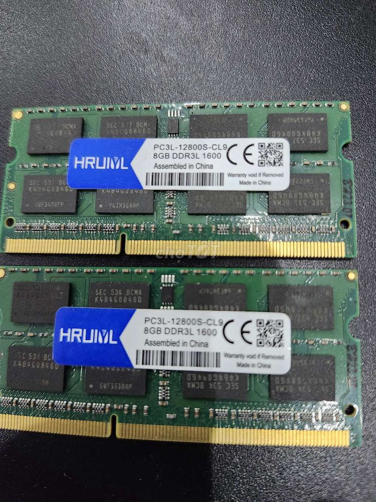 RAM HRUIML 8GB DDR3L 1600MHz. Mua bán Linh kiện (RAM, Card...) tại Quận Ninh Kiều Cần Thơ được đăng bởi Mr Nguyên  hình 1