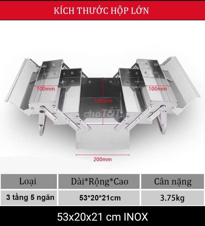Thùng Đựng Đồ Inox 304 3 Tầng 5 Ngăn. Mua bán Nội thất, đồ gia dụng khác tại Quận Hà Đông Hà Nội được đăng bởi Hoàng Văn tuấn hình 1
