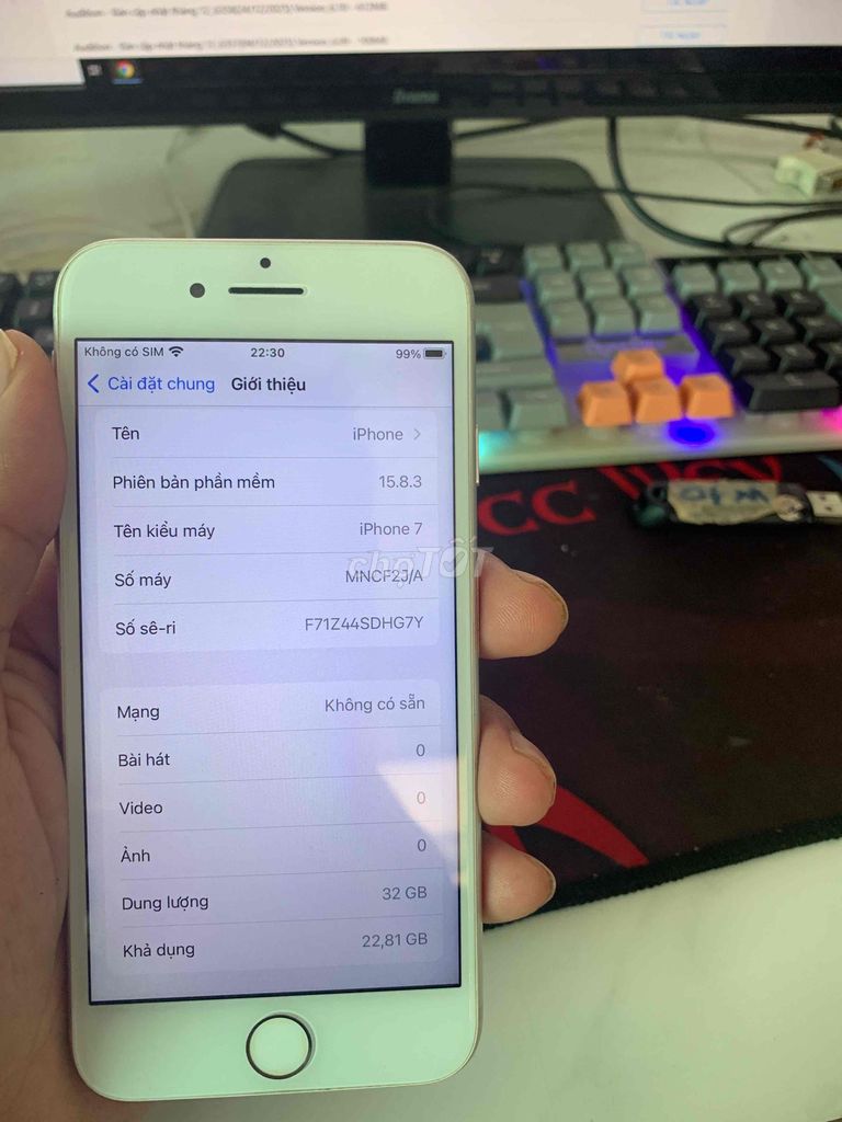 Apple iPhone 7 32GB Bạc Đã sử dụng. Mua bán Điện thoại tại Huyện Duyên Hải Trà Vinh được đăng bởi Máy Tính Đăng Khôi  hình 1