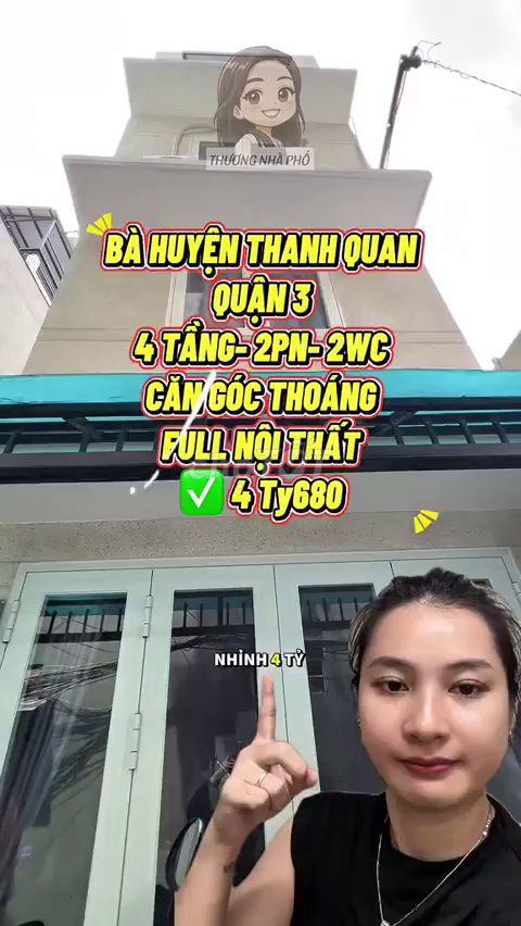 Bán nhà 4 tầng full nội thất Quận 3 - 4.68 Tỷ