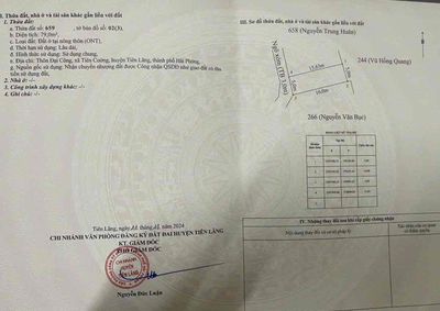 Đất 79m2 ngang 5m cạnh KCN Tiên Cường 2, Tiên Lãng, 530 triệu. Mua bán đất tại Huyện Tiên Lãng Hải Phòng được đăng bởi Nguyễn Văn Thành