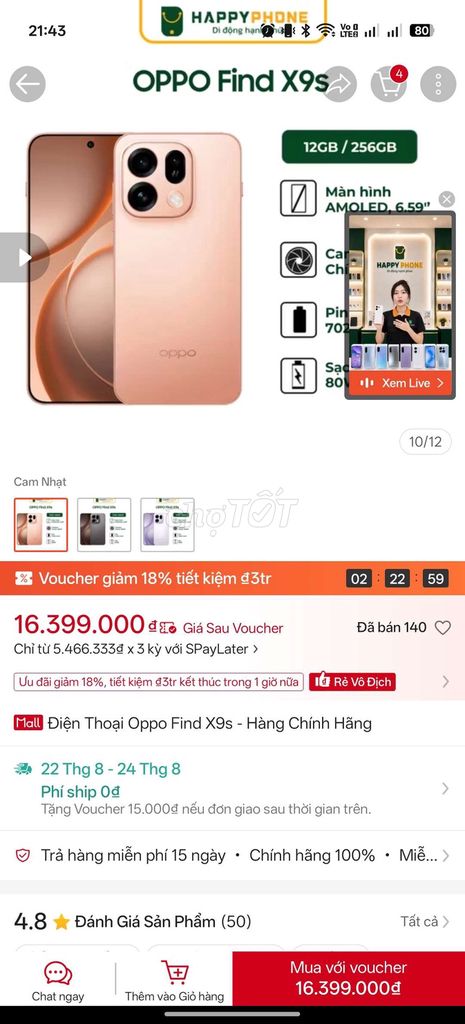 Oppo Find X9s cam mới  256GB 12GB. Mua bán Điện thoại tại Huyện Hóc Môn Tp Hồ Chí Minh được đăng bởi tuan hình 1