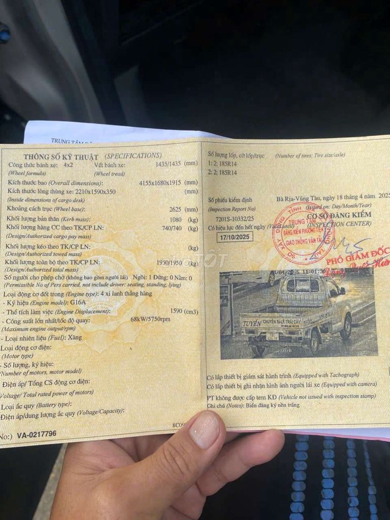 Suzuki 740kg.nhập 2011. Mua bán Xe tải, xe ben tại Thành phố Bà Rịa Bà Rịa - Vũng Tàu được đăng bởi thanh sang hình 6