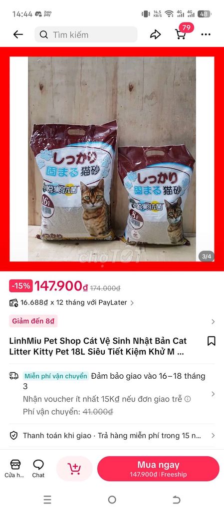 Cát vệ sinh Kittypet 18L Cafe. Mua bán Phụ kiện, Thức ăn, Dịch vụ tại Huyện Đông Anh Hà Nội được đăng bởi Linh Trần hình 1