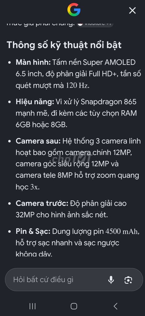 Samsung S20 FE 5G 128GB. Mua bán Điện thoại tại Quận Bình Thạnh Tp Hồ Chí Minh được đăng bởi Trần Trung Kiên hình 1