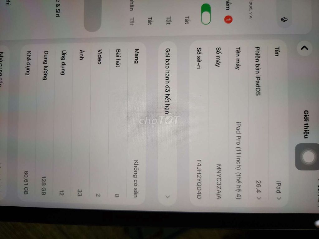 Apple iPad Pro 11 inch M2 128GB. Mua bán Máy tính bảng tại Quận Bình Tân Tp Hồ Chí Minh được đăng bởi oggy hình 1