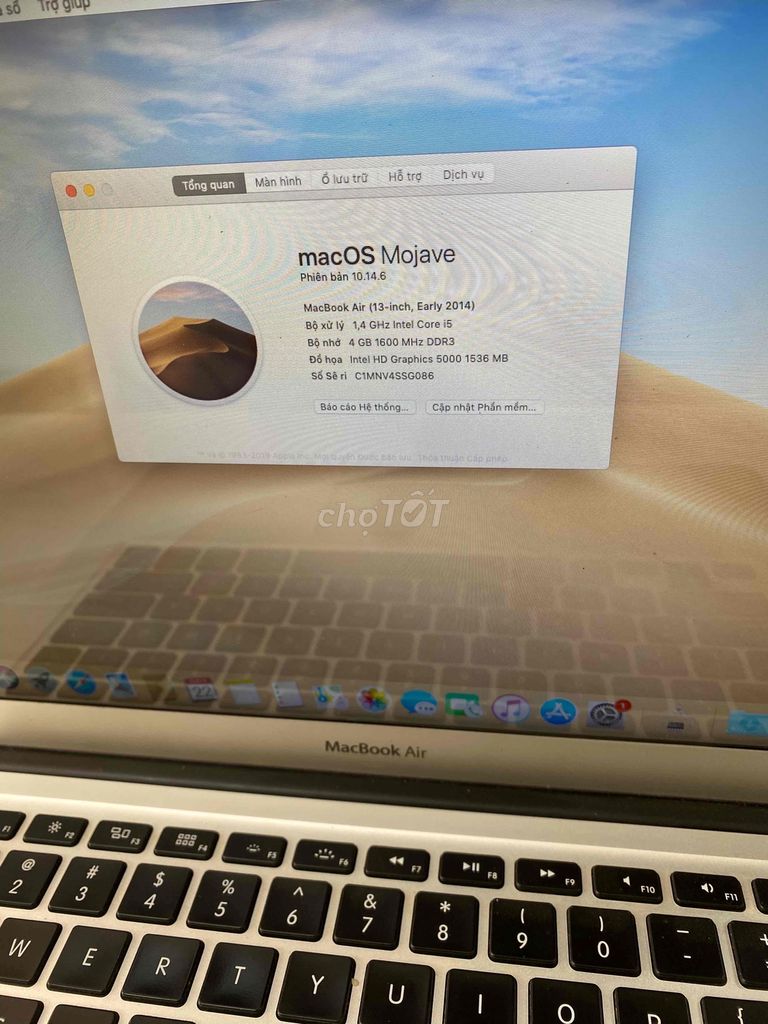 macbook air 2014 i5 ram 4 ssd 128 màn 13 inh