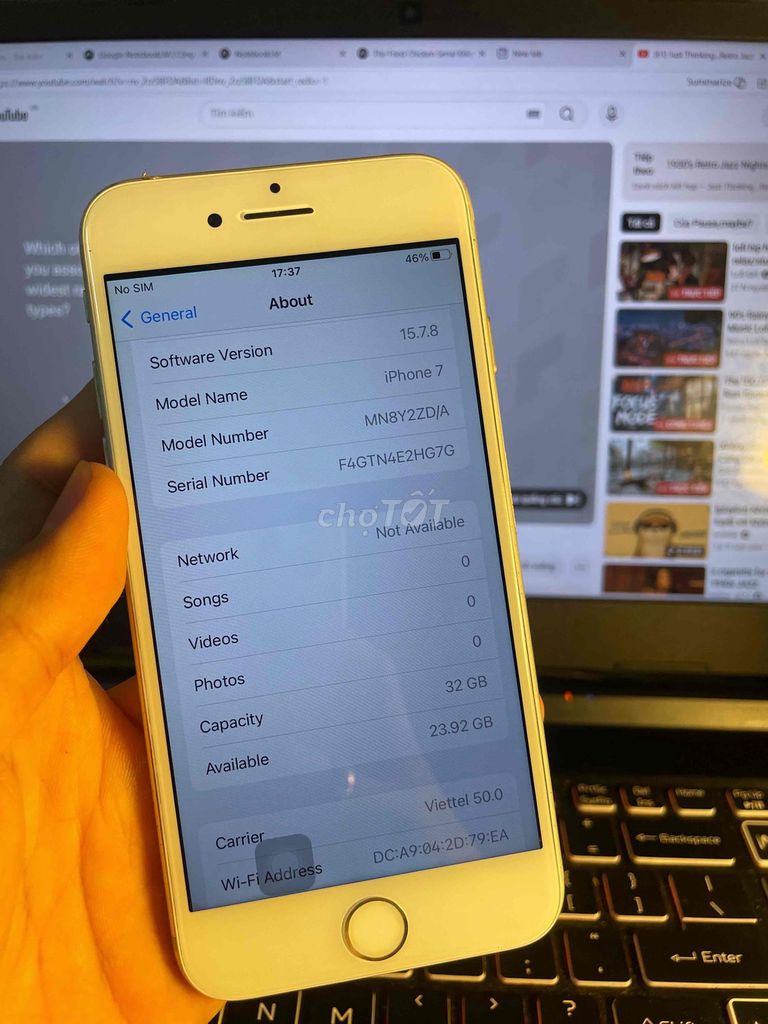 Apple iPhone 7 32GB Trắng Đã dùng. Mua bán Điện thoại tại Quận Nam Từ Liêm Hà Nội được đăng bởi Bùi Thanh Phong hình 1