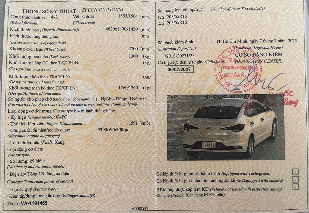 Elantra 1.6AT chính chủ, đăng ký 1/2021. Mua bán Ô tô tại Thành phố Vũng Tàu Bà Rịa - Vũng Tàu được đăng bởi Lợi Nguyễn hình 9