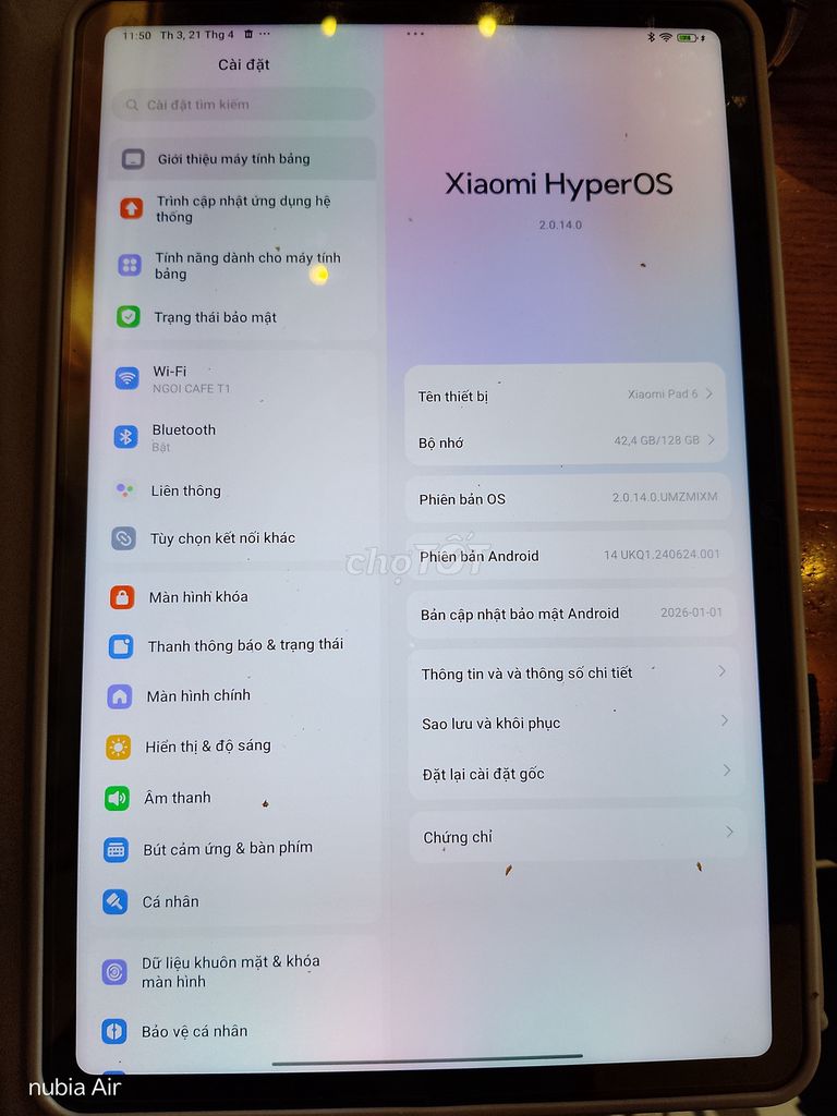 Xiaomi Pad 6 128GB Đã qua sử dụng. Mua bán Máy tính bảng tại Thị xã Từ Sơn Bắc Ninh được đăng bởi Nguyễn Văn Nam hình 1