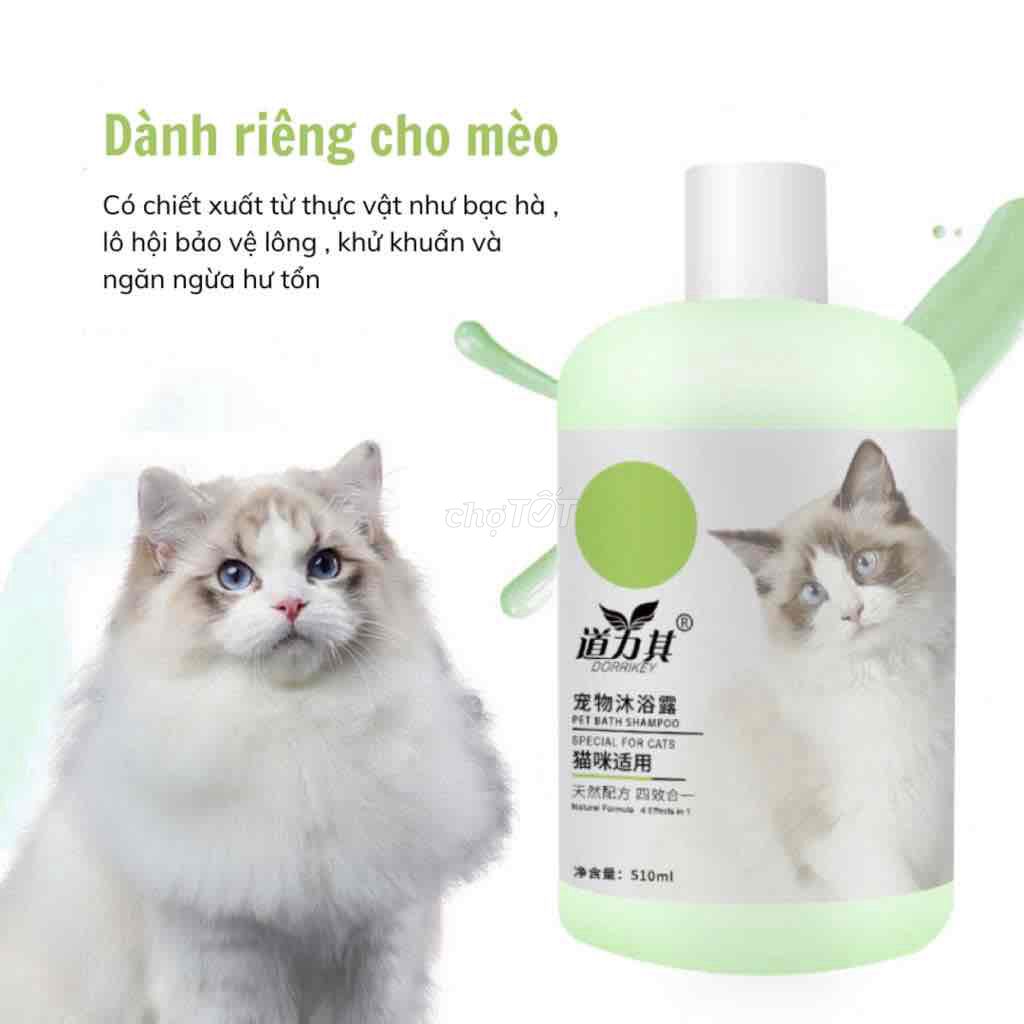 Sữa tắm cho chó mèo Dorrikey dưỡng mượt lông, trị