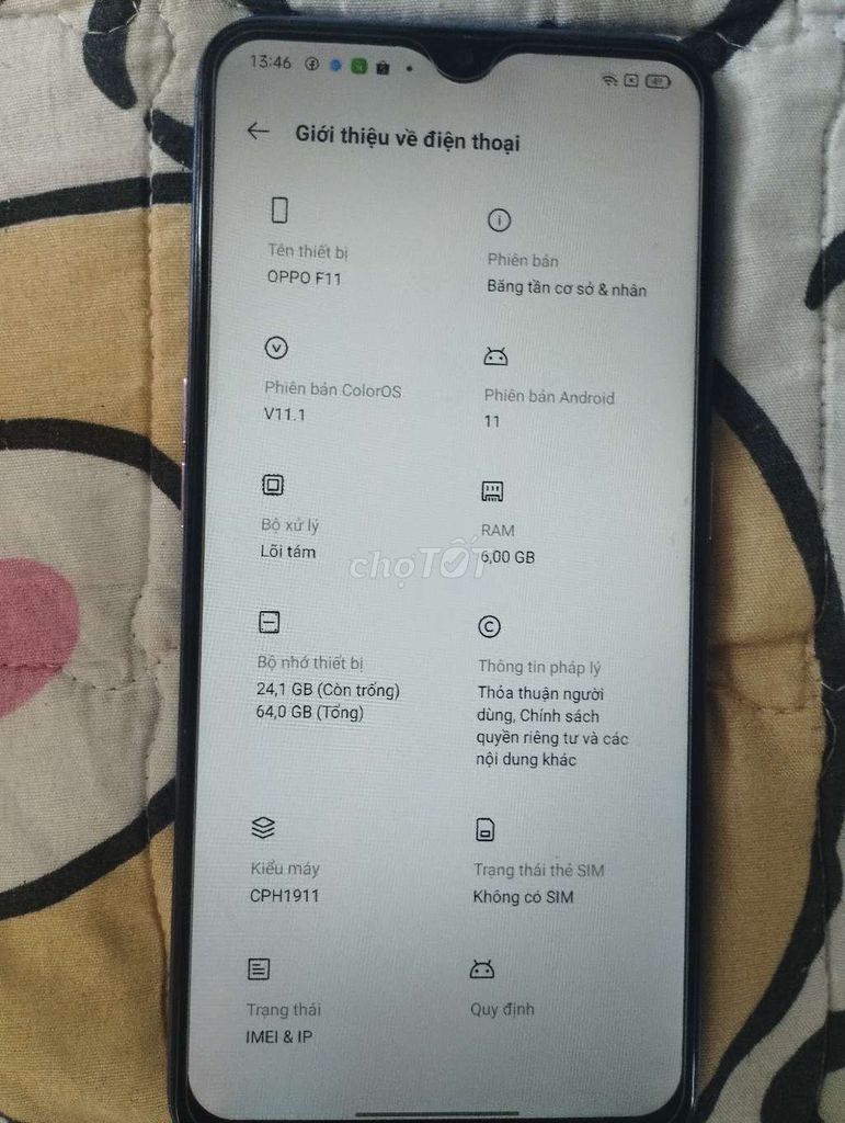 OPPO F11 64GB Xanh tím - Nhắn qua chợ tốt x.cảm ơn. Mua bán Điện thoại tại Quận Ngũ Hành Sơn Đà Nẵng được đăng bởi Hoàng ALăng hình 1