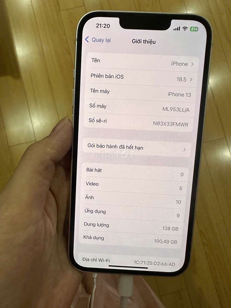Apple iPhone 13 128GB Trắng. Mua bán Điện thoại tại Huyện Thanh Trì Hà Nội được đăng bởi Quân Bùi hình 1