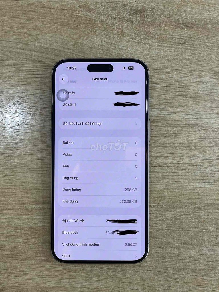 Apple iPhone 15 Pro Max 256GB Xám. Mua bán Điện thoại tại Quận Ngũ Hành Sơn Đà Nẵng được đăng bởi Văn Tuấn hình 1