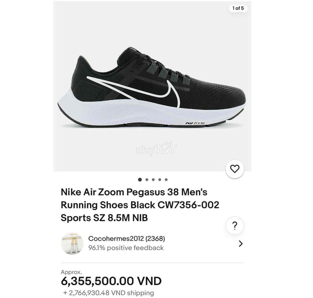 [CHÍNH HÃNG][Mới 97%] Nike Pegasus 38, mua mới 6t3