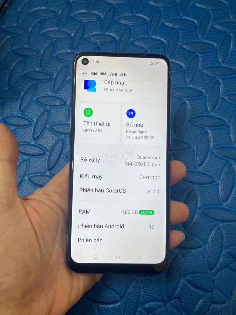 Bán Oppo A53 Ram4/128 pin 5000 zin cũ. Mua bán Điện thoại tại Quận Hà Đông Hà Nội được đăng bởi Mạnh Mobile hình 1