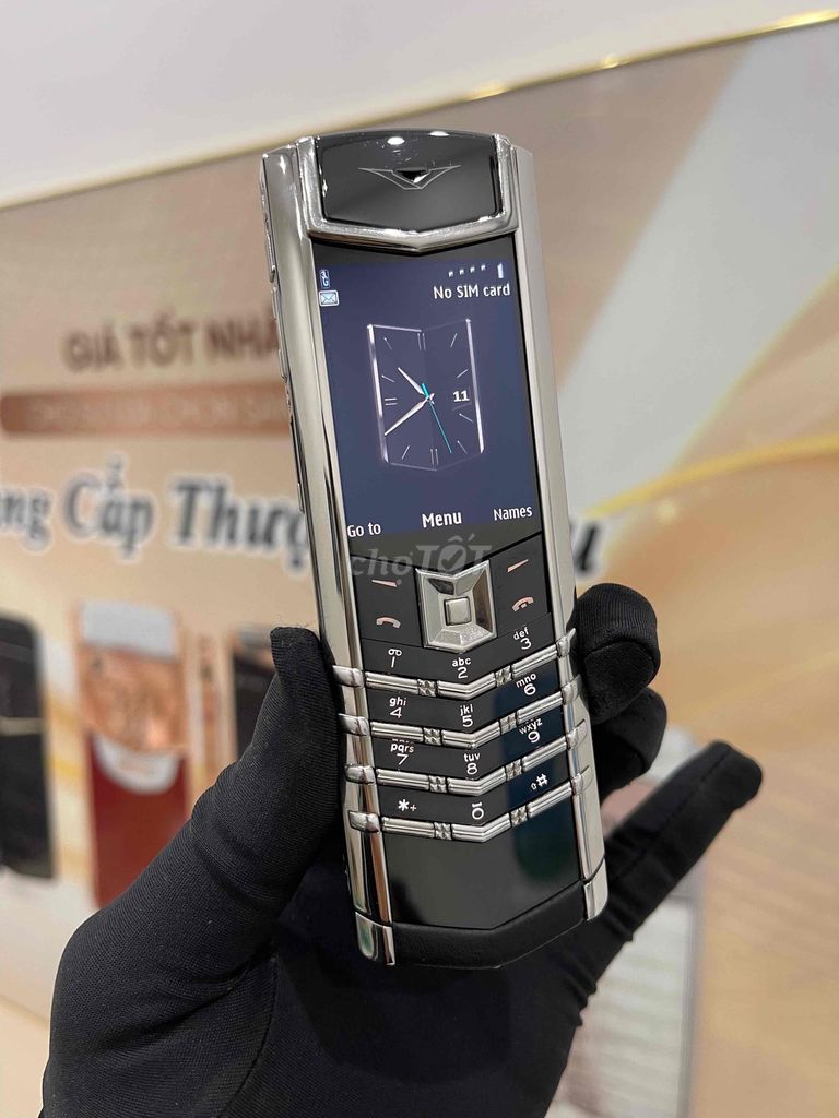 Vertu Signature S Thép Lưng Da Chính Hãng