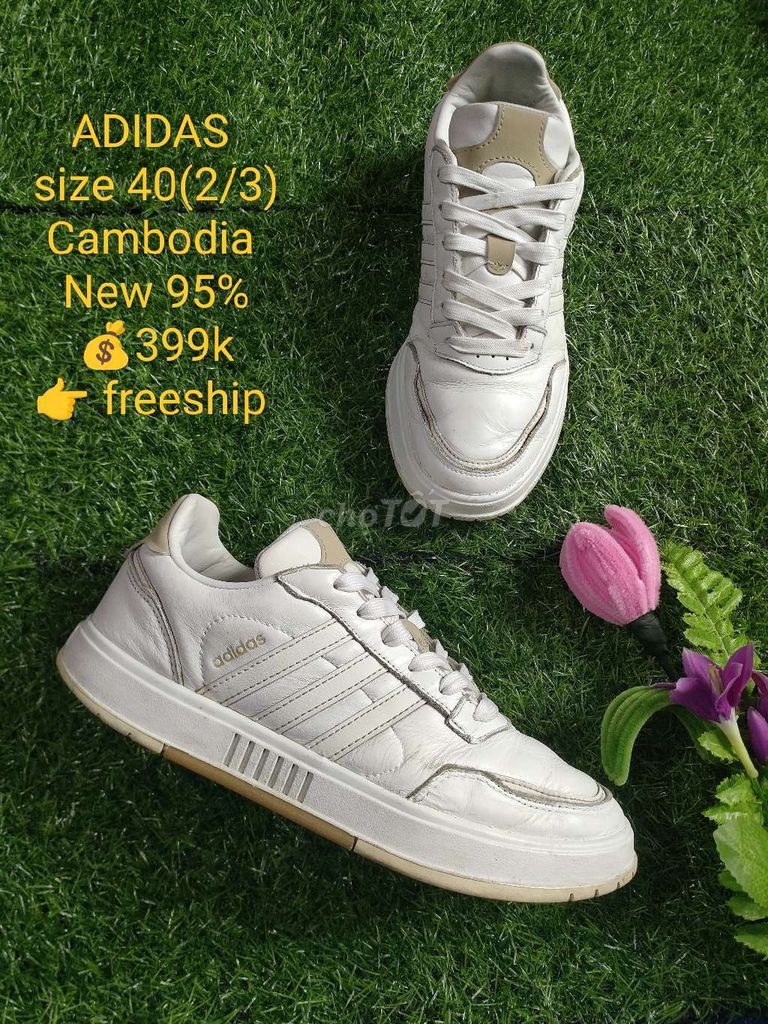 Adidas size 40(2/3) xuất xứ Cambodia chính hãng