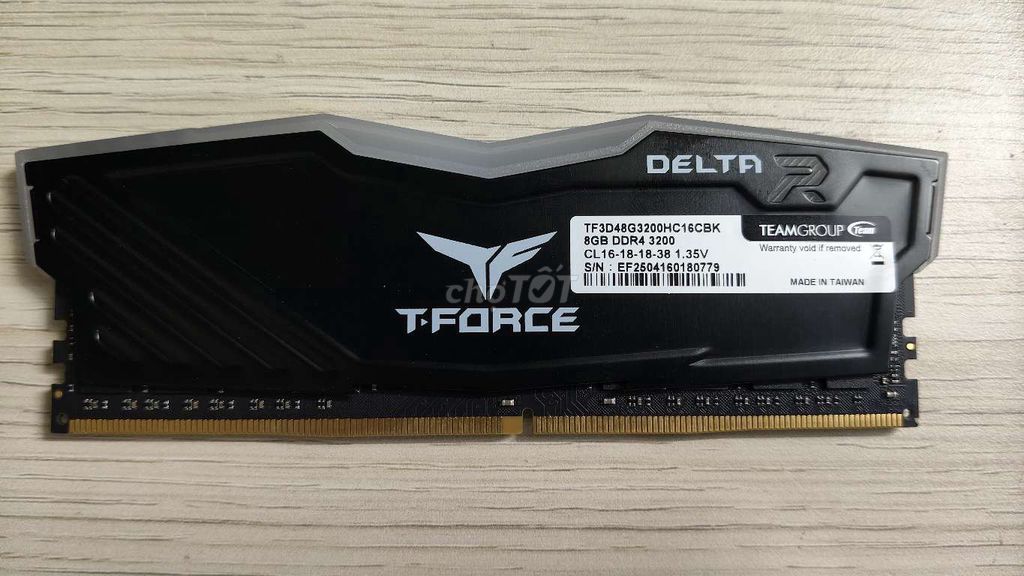 RAM TeamGroup T-Force DDR4 8GB 3200MHz Đen. Mua bán Linh kiện (RAM, Card...) tại Thành phố Thủ Đức Tp Hồ Chí Minh được đăng bởi Đăng Nguyễn hình 1