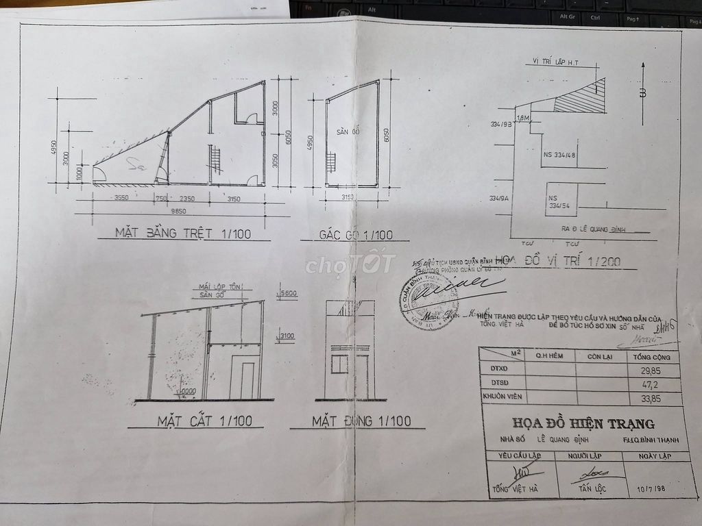 bán nhà nát hẻm ba gác đường lê quang định, p11, bình thạnh