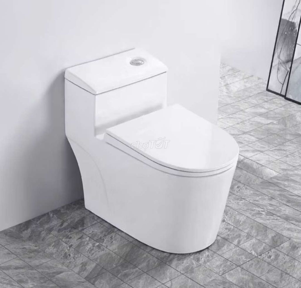 Bồn cầu Men sứ nano, Nhựa UF Trắng Xả xoáy. Mua bán Thiết bị vệ sinh, nhà tắm tại Quận Bình Tân Tp Hồ Chí Minh được đăng bởi NiNa SHOP hình 1