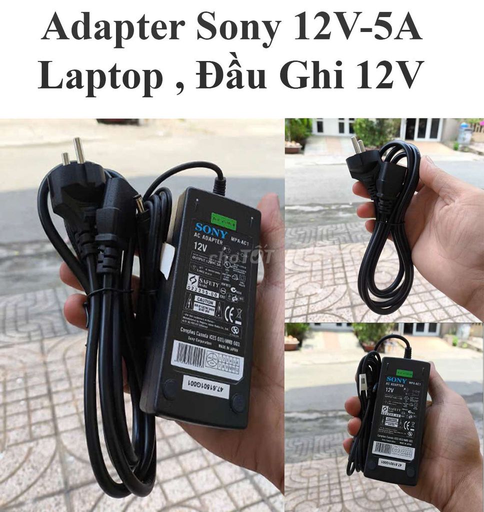 Adapter Sony Có Đèn Led 12V-5A Cho Laptop