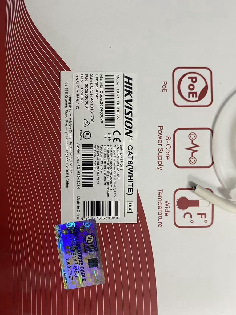 Dây cáp mạng Hikvision DS-1LN6-UE-W. Mua bán Phụ kiện (Màn hình, Chuột...) tại Huyện Thuỷ Nguyên Hải Phòng được đăng bởi Thanh Liêm hình 1