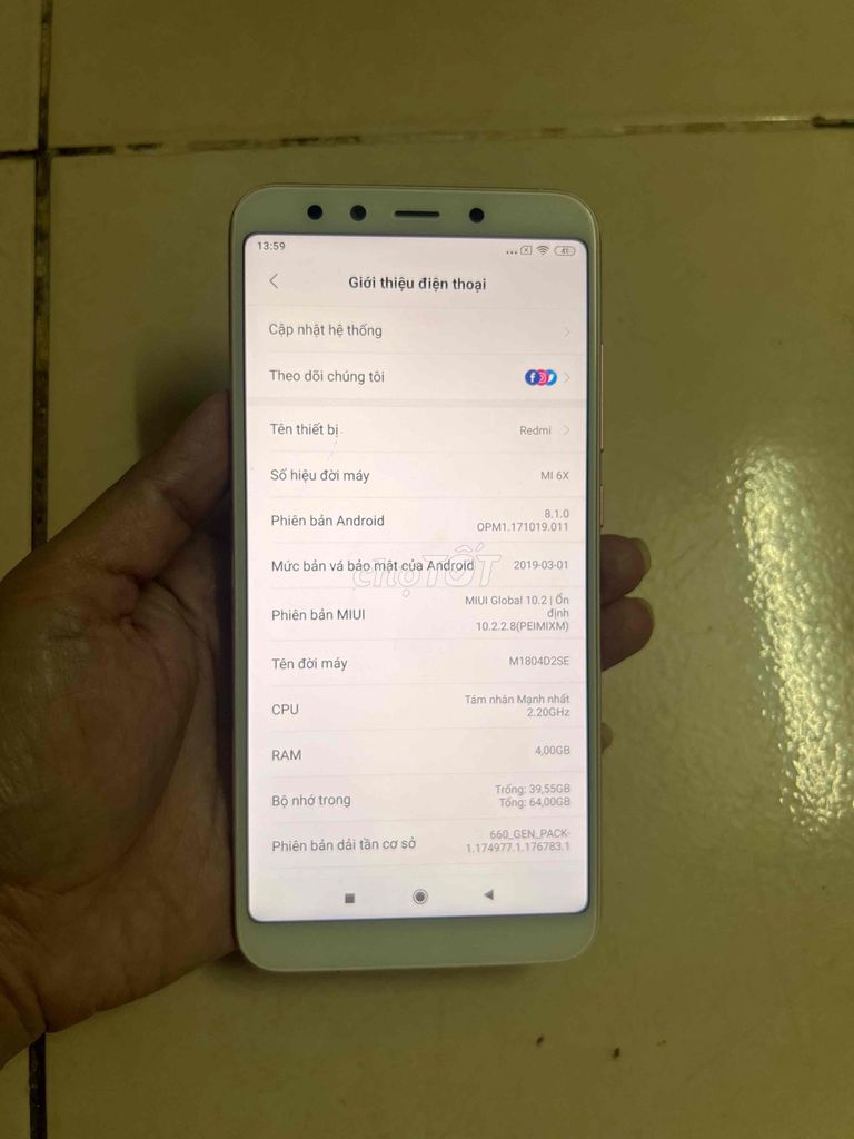 Xiaomi Mi 6X 4GB/64GB Hồng. Mua bán Điện thoại tại Quận Gò Vấp Tp Hồ Chí Minh được đăng bởi Gia Hân hình 1