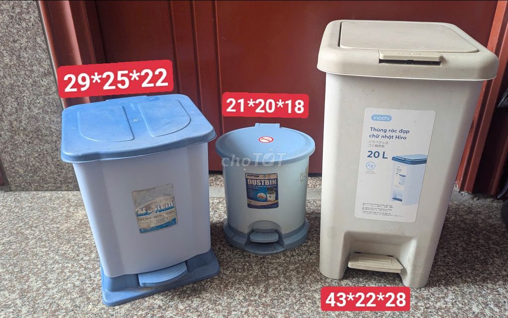 3 Thùng rác nhỏ, trung 20L còn oke, đủ ruột. Mua bán Nội thất, đồ gia dụng khác tại Quận 12 Tp Hồ Chí Minh được đăng bởi xe tăng hình 1
