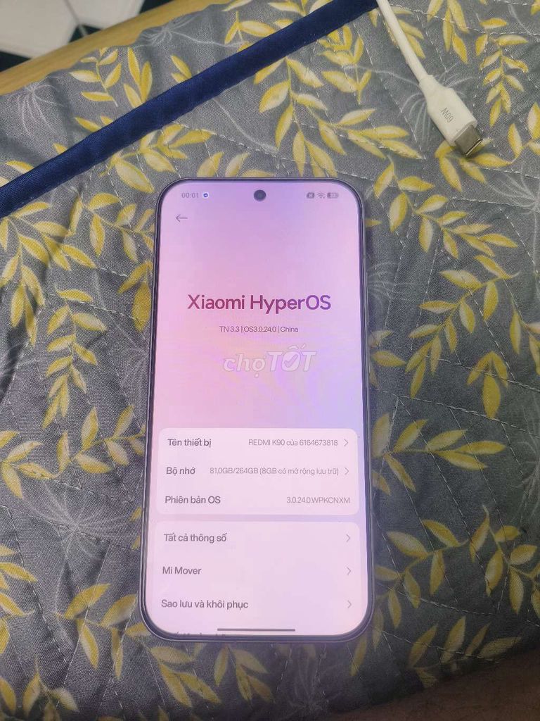 K90 12/256 gb tím fullbox. Mua bán Điện thoại tại Quận 1 Tp Hồ Chí Minh được đăng bởi Hoàng Trọng Hiếu hình 1