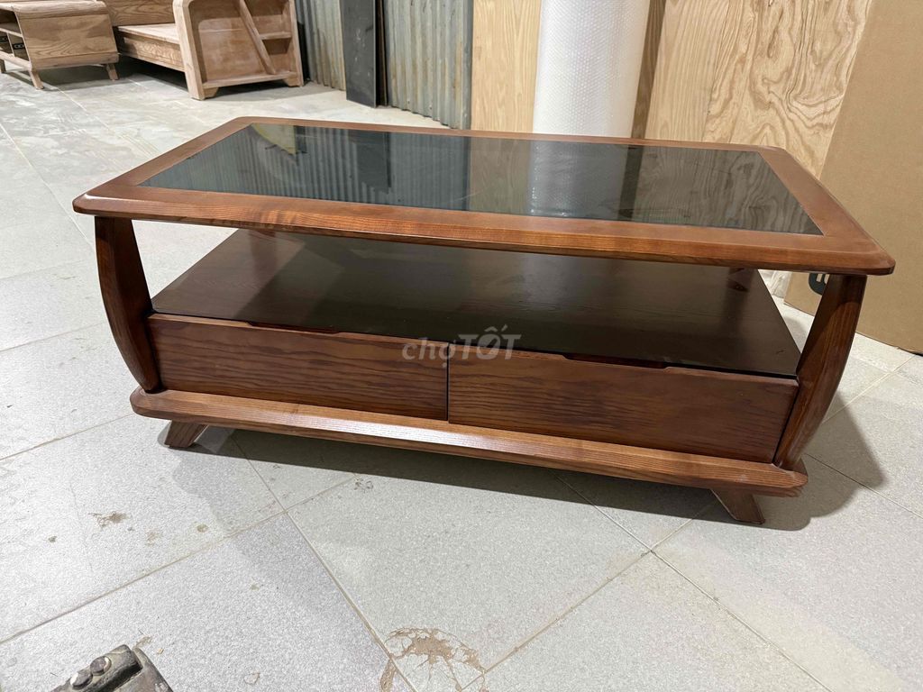 Bàn trà Gỗ sồi Nâu 60x120 cm. Mua bán Bàn ghế tại Quận Long Biên Hà Nội được đăng bởi Lan Anh  hình 1
