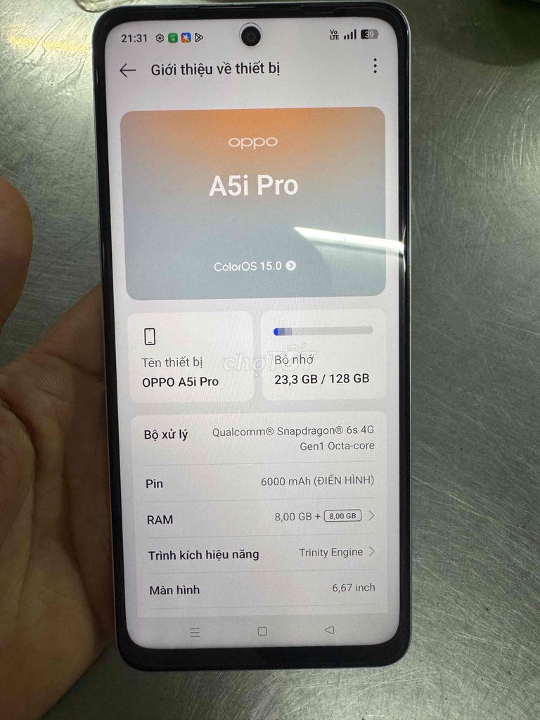 Oppo A5i Pro 8GB/128GB Bạc. Mua bán Điện thoại tại Huyện Đức Huệ Long An được đăng bởi Tài Nguyễn tấn hình 1