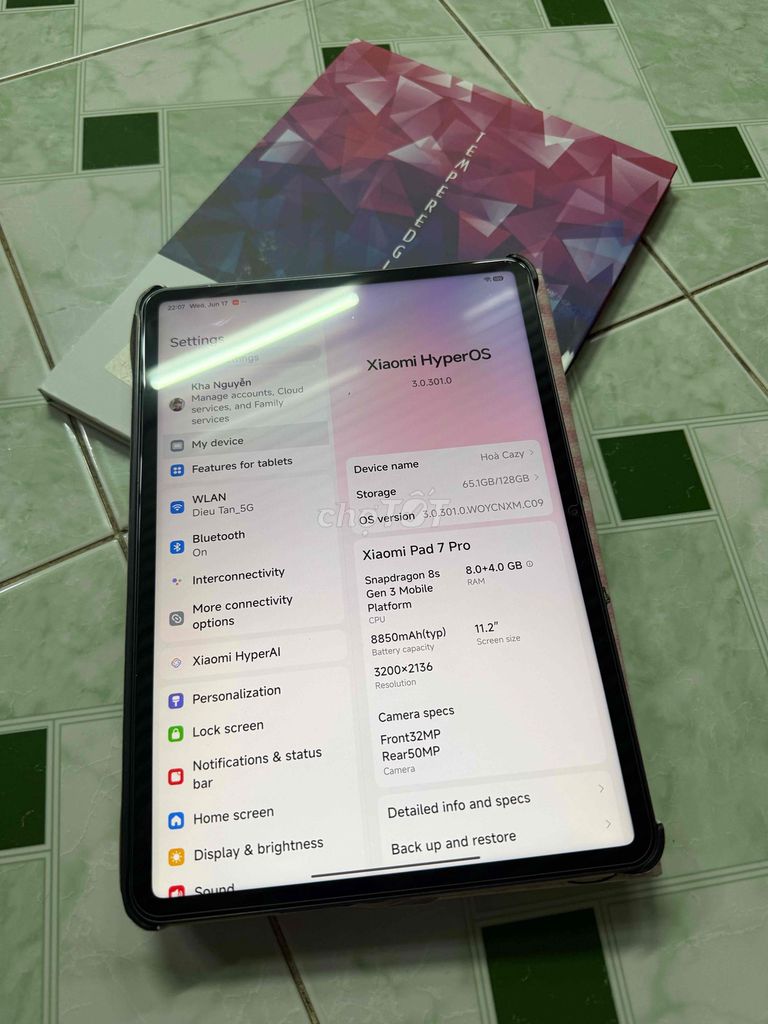 Xiaomi Pad 7 Pro 8GB/128GB Đen. Mua bán Máy tính bảng tại Quận Tân Phú Tp Hồ Chí Minh được đăng bởi Kha Mercedes hình 1