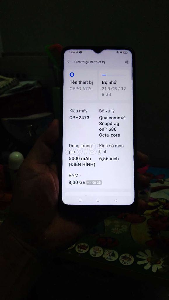 Oppo A77s 8GB/128GB Máy Zin Đẹp Keng. BH 2024