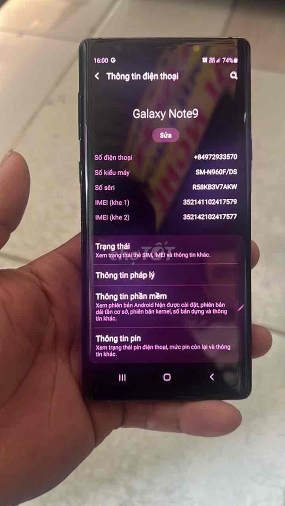 Samsung Galaxy Note 9 Đen vn 2sim. Mua bán Điện thoại tại Huyện Bình Chánh Tp Hồ Chí Minh được đăng bởi văn hình 1