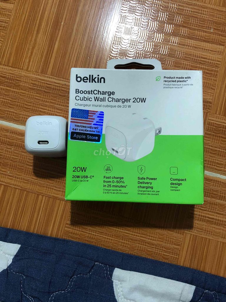 BELKIN BoostCharge Cubic 20W Trắng Hoa Kỳ. Mua bán Phụ kiện (Màn hình, Chuột...) tại Quận Hà Đông Hà Nội được đăng bởi Hoa Bưởi hình 1