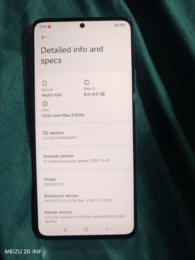 Xiaomi Redmi K60 256GB Xám. Mua bán Điện thoại tại Quận Nam Từ Liêm Hà Nội được đăng bởi Hoàng Đông hình 1