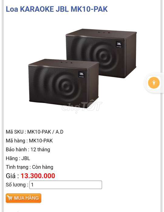 Loa KARAOKE JBL MK10-PAK